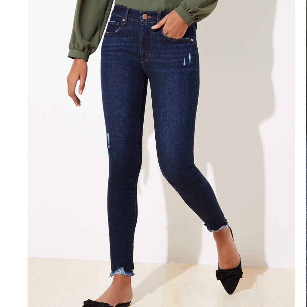 LOFT Modern Skinny Raw Hem Jean